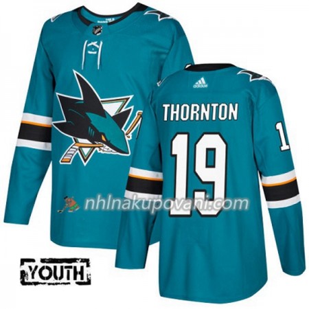 San Jose Sharks Dresy Joe Thornton 19 Adidas 2017-2018 Teal Authentic - Dětské San Jose Sharks Dresy Joe Thornton 19 Adidas 2017-2018 Teal Authentic - Dětské